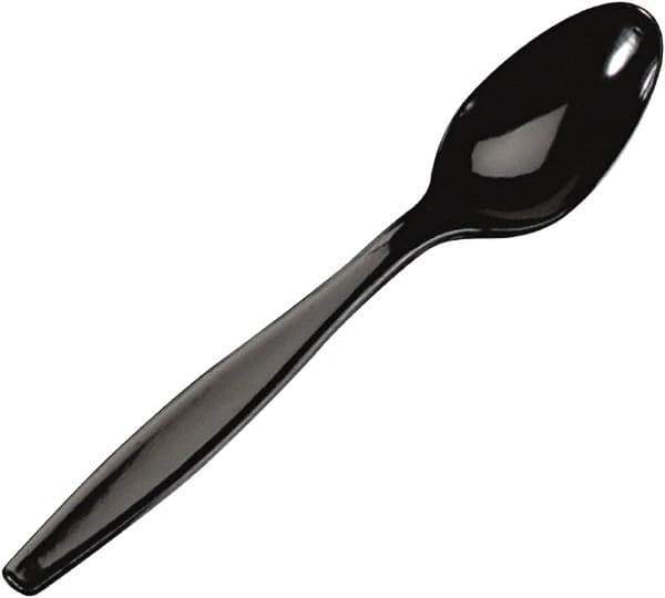 Dixie - Plastic Cutlery, Heavyweight Teaspoons - Black - Exact Industrial Supply