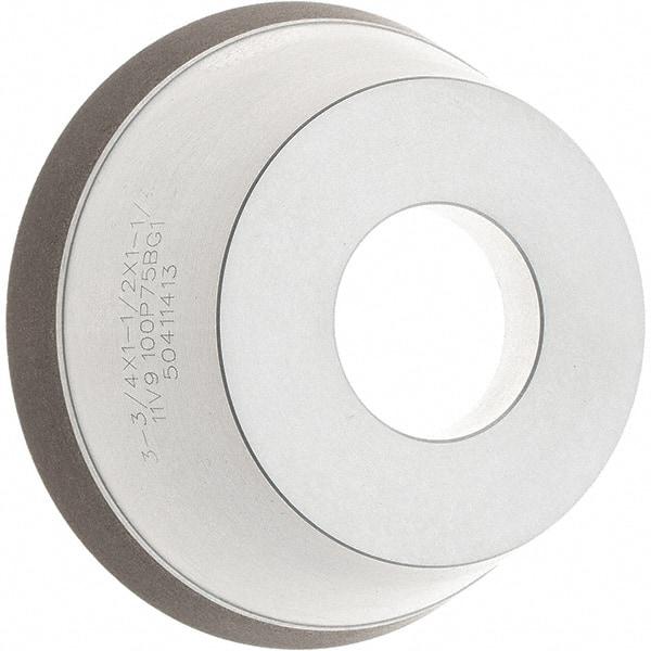 Tru-Maxx - 95mm Diam, 1-1/4" Hole Size, 1" Overall Thickness, 100 Grit, Type 11V9, Tool & Cutter Grinding Wheel - Fine Grade, CBN - Exact Industrial Supply
