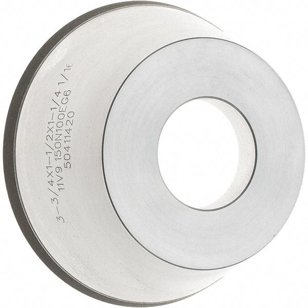 Tru-Maxx - 95mm Diam, 1-1/4" Hole Size, 1" Overall Thickness, 150 Grit, Type 11V9, Tool & Cutter Grinding Wheel - Very Fine Grade, CBN - Exact Industrial Supply