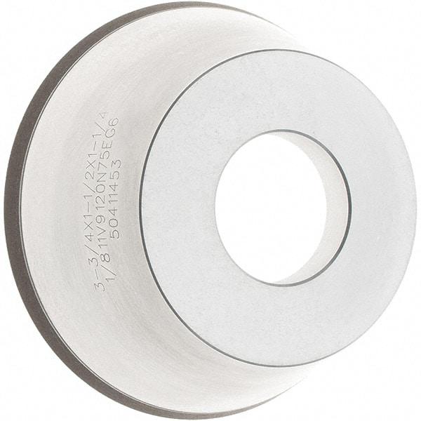 Tru-Maxx - 95mm Diam, 1-1/4" Hole Size, 1" Overall Thickness, 120 Grit, Type 11V9, Tool & Cutter Grinding Wheel - Fine Grade, CBN - Exact Industrial Supply
