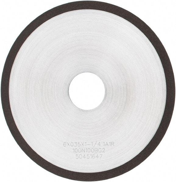 Tru-Maxx - 6" 100 Grit Diamond Cutoff Wheel - 0.035" Thick, 1-1/4" Arbor, Use with Angle Grinders - Exact Industrial Supply