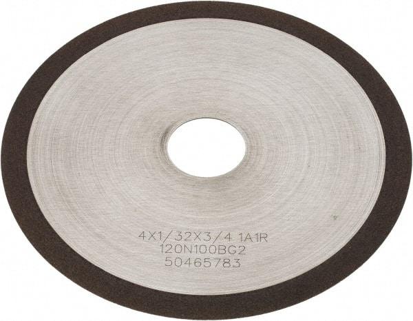 Tru-Maxx - 4" 120 Grit Diamond Cutoff Wheel - 1/32" Thick, 3/4" Arbor, Use with Angle Grinders - Exact Industrial Supply