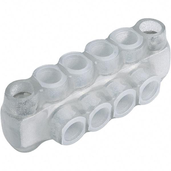 Panduit - 2 Port, 10 AWG Compatible, Tap Connector - 2.17" OAL x 3" OAW x 1.36" OAH, Clear - Exact Industrial Supply