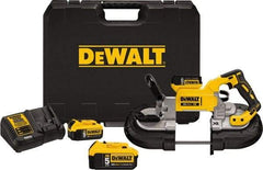 DeWALT - 20 Volt, 490 SFPM Cordless Portable Bandsaw - 5" (Round) & 5 x 5" (Rectangle) Cutting Capacity, Lithium-Ion Battery Included - Exact Industrial Supply
