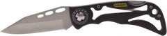 Stanley - 3-1/4" Blade, 7-1/4" OAL, Skeleton Frame Folding Knife - 4-1/4" Closed Length, Metal, 1 Blade, 1 Edge, Skeleton Frame - Exact Industrial Supply