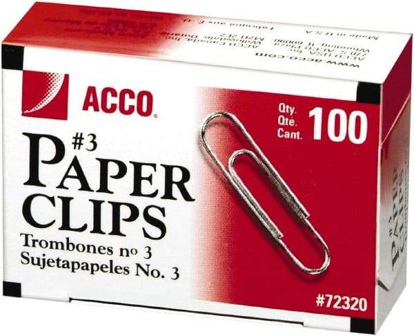 ACCO - 15/16" Wide Paper Fastener - Silver - Exact Industrial Supply