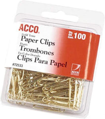 ACCO - 1-1/8" Wide Paper Fastener - Gold - Exact Industrial Supply