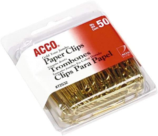 ACCO - 1-3/4" Wide Paper Fastener - Gold - Exact Industrial Supply