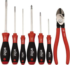 Wiha - 7 Piece Cutting Plier Set - Comes in Clamshell - Exact Industrial Supply