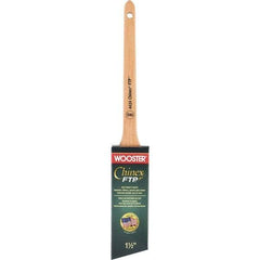 Wooster Brush - 1-1/2" Angled Synthetic Angular Brush - 2-3/16" Bristle Length, 7-1/8" Maple Handle - Exact Industrial Supply