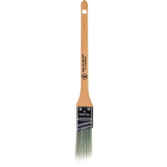 Wooster Brush - 1" Angled Polyester Sash Brush - 2-3/16" Bristle Length, 6-5/8" Wood Handle - Exact Industrial Supply