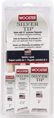 Wooster Brush - 1, 1-1/2 & 2" Angle/Flat Polyester General Purpose Paint Brush Set - 2-3/16, 2-7/16 & 2-11/16" Bristle Length, 7-1/2" Wood Handle - Exact Industrial Supply