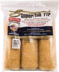 Wooster Brush - 3/4" Nap, 9" Wide Paint Roller - Semi-Rough to Rough Texture, Knitted - Exact Industrial Supply