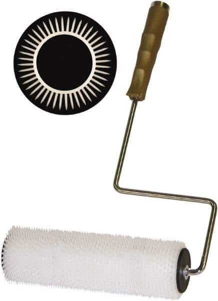 Wooster Brush - 9/16" Spiked Roller, 9" Wide Paint Roller & Frame - Smooth Texture, Polyethylene - Exact Industrial Supply