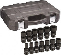 GearWrench - 13 Piece 1/2" Drive Universal Standard Impact Socket Set - 6 Points, 1/2 to 1-1/4", Inch Measurement Standard - Exact Industrial Supply