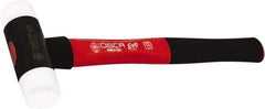 Osca - 8 oz Head 1" Face Diam Iron Soft Face Dead Blow Hammer with Tips - 12" OAL, Aluminum Alloy Handle with Rubber Grips - Exact Industrial Supply