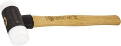 Osca - 8 oz Head 1-19/64" Face Diam Iron Soft Face Dead Blow Hammer with Tips - 12" OAL, Hickory Handle - Exact Industrial Supply