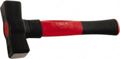 Osca - 2-13/64 Lb Head, 10" Long Sledge Hammer - Carbon Steel Head, 1.8" Face Diam, 4.8" Long Head, Aluminum Handle with Rubber Grip - Exact Industrial Supply