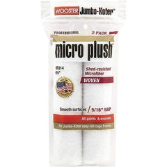 Wooster Brush - 3/8" Nap, 6-1/2" Wide Paint Roller - Smooth Texture, Microfiber - Exact Industrial Supply