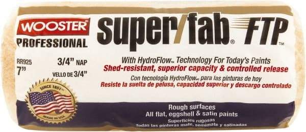 Wooster Brush - 1/2" Nap, 7" Wide Paint Roller - Semi-Rough to Rough Texture, Knitted - Exact Industrial Supply