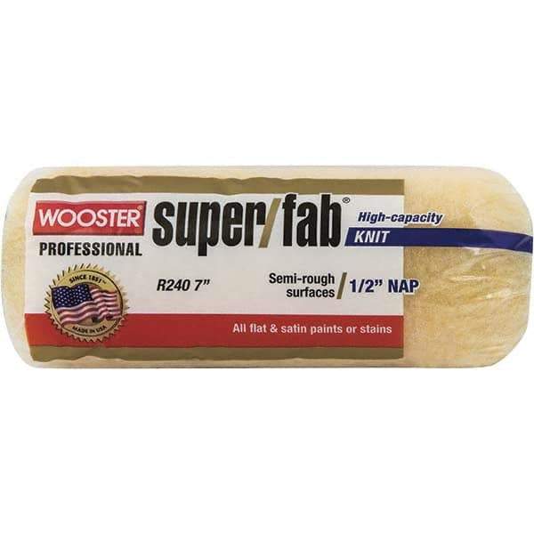 Wooster Brush - 1/2" Nap, 7" Wide Paint Roller - Semi-Rough Texture, Knitted - Exact Industrial Supply