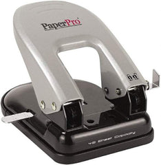 PaperPro - Paper Punches Type: 40 Sheet Manual Two Hole Punch Color: Black/Silver - Exact Industrial Supply