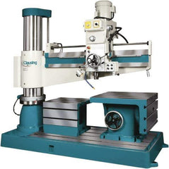 Clausing - 63" Swing, Geared Head Radial Arm Drill Press - 12 Speed, 5 hp, Three Phase - Exact Industrial Supply