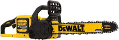 DeWALT - 60 Volt, 15 m/sec, Battery Powered Chainsaw - 16" Guide Bar Length, 7,500 RPM, 3/8" Chain Pitch, 0.043 Chain Gauge - Exact Industrial Supply