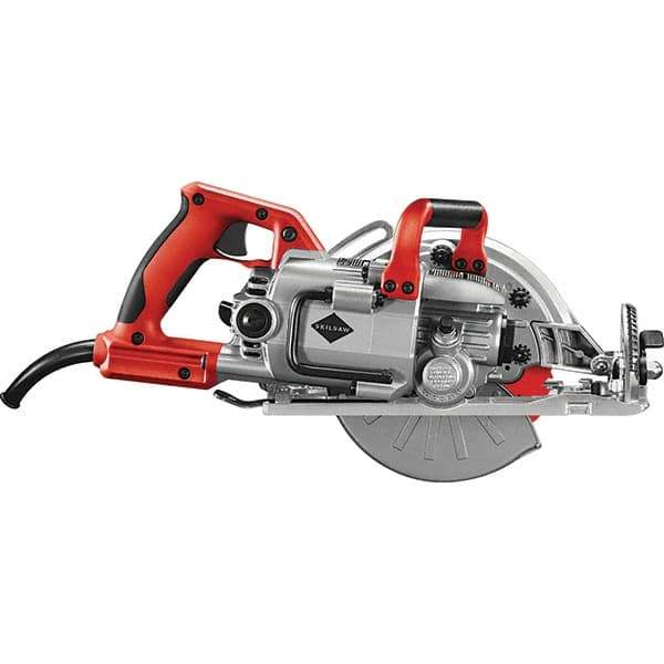 Skilsaw - 15 Amps, 7-1/4" Blade Diam, 5,300 RPM, Electric Circular Saw - 120 Volts, 8' Cord Length, 5/8" Arbor Hole, Left Blade - Exact Industrial Supply