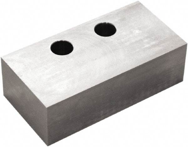 5th Axis - 6" Wide x 2" High x 2.95" Thick, Flat/No Step Vise Jaw - Soft, Steel, Manual Jaw, Compatible with V6105M Vises - Exact Industrial Supply