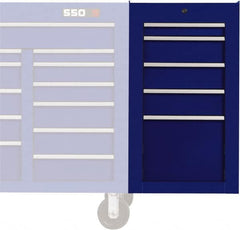 Proto - 5 Drawer Blue Side Cabinet - Exact Industrial Supply