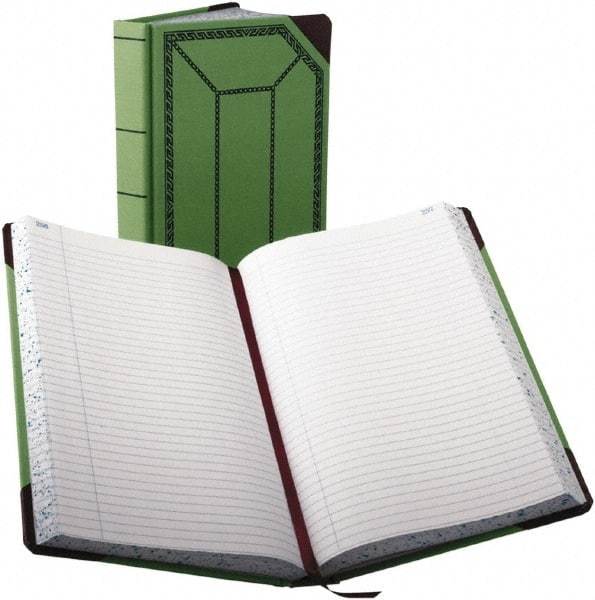 Boorum & Pease - 500 Sheet, 7-5/8 x 12-1/2", Record/Account Book - Green & Red - Exact Industrial Supply