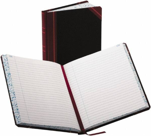 Boorum & Pease - 300 Sheet, 7-5/8 x 9-5/8", Record/Account Book - Black & Red - Exact Industrial Supply