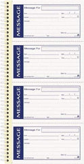 Adams Business Forms - 200 Sheet, 11 x 5-1/4", Call Book - Blue & White - Exact Industrial Supply