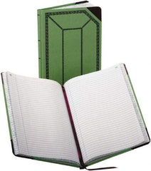 Boorum & Pease - 150 Sheet, 7-5/8 x 12-1/2", Record/Account Book - Green & Red - Exact Industrial Supply