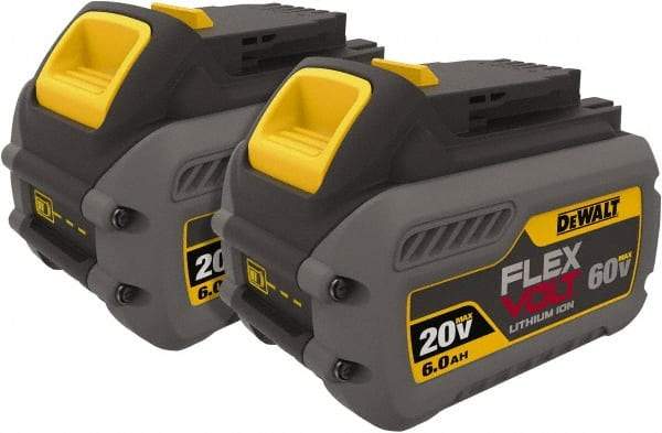 DeWALT - 60 Volt Lithium-Ion Power Tool Battery - 6 Ahr Capacity, 2 hr Charge Time, Series 20/60 FLEXVOLT - Exact Industrial Supply