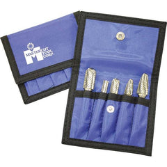 Made in USA - 5 Piece, 6mm Shank Burr Set - Multiple Head Shapes, Solid Carbide, 6° Included Angle - Exact Industrial Supply