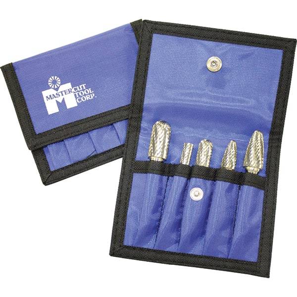 Made in USA - 3 Piece, 6mm Shank Burr Set - Multiple Head Shapes, Solid Carbide, 6° Included Angle - Exact Industrial Supply