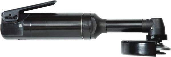 Chicago Pneumatic - 4" Wheel Diam, 13,500 RPM, Pneumatic Angle & Disc Grinder - 3/8-24 Spindle, 8.2 CFM, Side Exhaust - Exact Industrial Supply