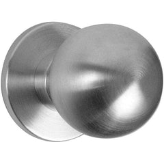 Falcon - 1-3/8 to 1-7/8" Door Thickness, Satin Chrome Passage Knob Lockset - 2-3/4" Back Set, Stainless Steel - Exact Industrial Supply