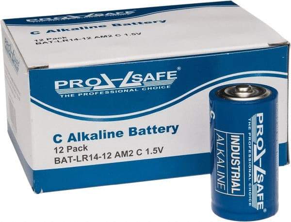 PRO-SAFE - Size C, Alkaline, Standard Battery - 1.5 Volts, Flat Terminal, LR14 - Exact Industrial Supply