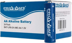 PRO-SAFE - Size AA, Alkaline, Standard Battery - 1.5 Volts, Flat Terminal, LR6 - Exact Industrial Supply