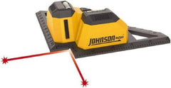 Johnson Level & Tool - 2 Beam 20' (Interior) Max Range Line Laser Level - Red Beam, 1/4" at 20' Accuracy, 6" Long x 6" Wide x 2" High, Battery Included - Exact Industrial Supply