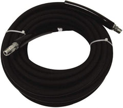 Value Collection - 50' Long, 3/8" Fitting, Male Rigid x Male Swivel Fitting, -40 to 310°F, Synthetic Rubber High Temp & High Pressure Hose - 3/8" Inside x 5/8" Outside Diam, Black, 3,000 psi - Exact Industrial Supply