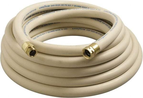 Continental ContiTech - 50' Long, 1/2 Male x Female GHT, -40 to 205°F, Synthetic Rubber High Temp & High Pressure Hose - 1/2" ID x 0.84" OD, White, 300 Max psi - Exact Industrial Supply