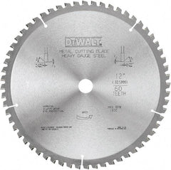 DeWALT - 12" Diam, 1" Arbor Hole Diam, 60 Tooth Wet & Dry Cut Saw Blade - Carbide-Tipped, Standard Round Arbor - Exact Industrial Supply