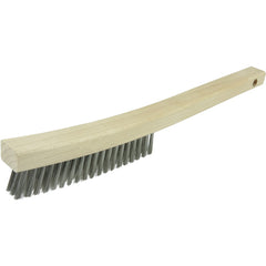 Plater's Brush, Stainless Steel Fill, 3 × 19 Rows, Curved Handle - Exact Industrial Supply