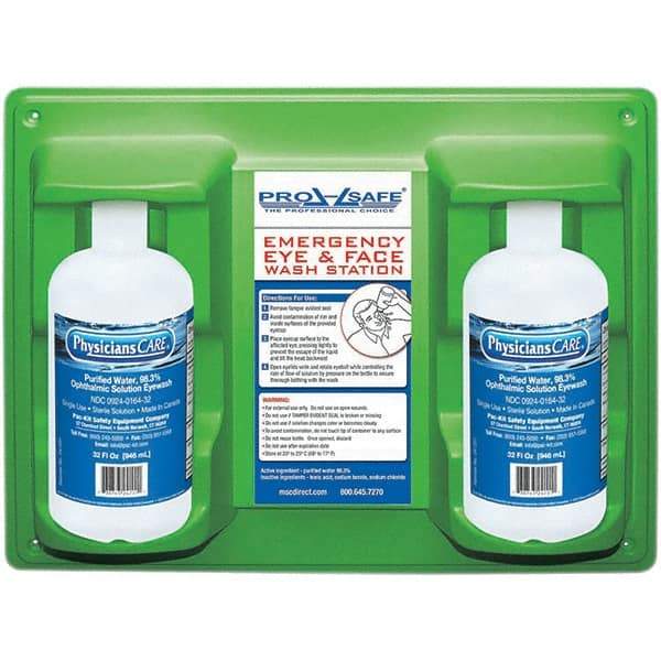 PRO-SAFE - 32 oz, Disposable Eyewash Double Station - Approved by FDA - Exact Industrial Supply