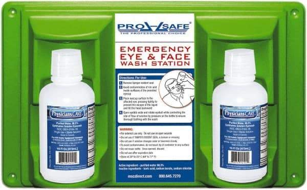 PRO-SAFE - 16 oz, Disposable Eyewash Double Station - Approved by FDA - Exact Industrial Supply