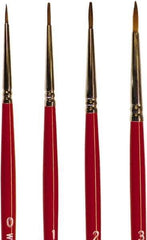 Wooster Brush - #3 Sable Artist's Paint Brush - 1/8" Wide, 7/16" Bristle Length, 5-11/16" Plastic Handle - Exact Industrial Supply